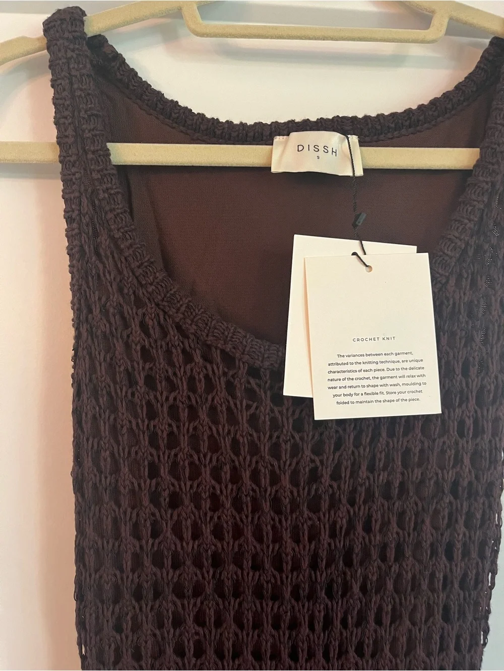 DISSH Tess Chocolate Crochet Midi Dress - Small - Picture 7 of 11